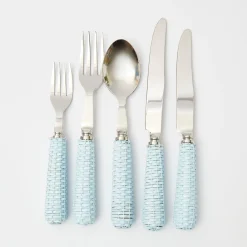 Clearance Mrs. Alice Blue Rattan Cutlery (5 Piece)