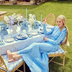 New Mrs. Alice Blue Rattan Pagoda Lantern Set