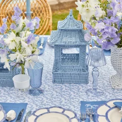 New Mrs. Alice Blue Rattan Pagoda Lantern Set