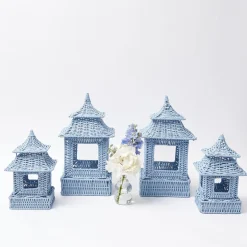 Best Mrs. Alice Blue Rattan Pagoda Lantern Set