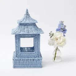 Clearance Mrs. Alice Blue Rattan Pagoda Lantern