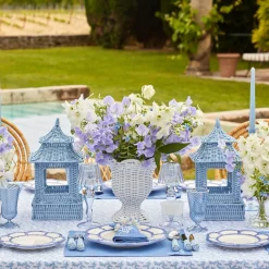 Clearance Mrs. Alice Blue Rattan Pagoda Lantern