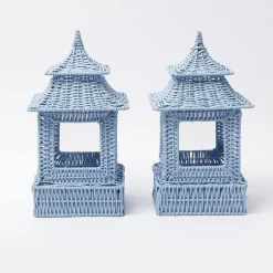 Clearance Mrs. Alice Blue Rattan Pagoda Lantern