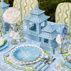 Clearance Mrs. Alice Blue Rattan Pagoda Lantern