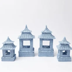Best Mrs. Alice Blue Rattan Pagoda Lantern Set