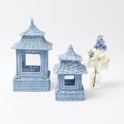 Best Mrs. Alice Blue Rattan Pagoda Lantern Set