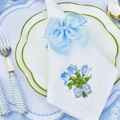 New Mrs. Alice Blue Saddle Stitch Napkin Bows (Set Of 4)