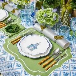 Clearance Mrs. Alice Blue Scalloped Pagoda Starter Plate