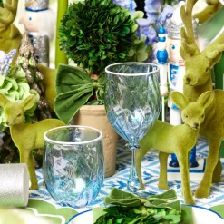 Discount Mrs. Alice Blue Swirl Water Glasses With White Rim (Set Of 4)