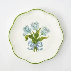 Mrs. Alice Blue Tulip Dinner & Starter Plates (Set Of 8)