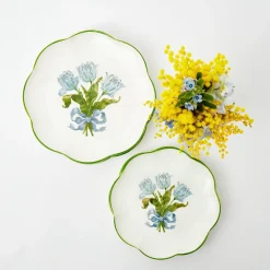 Mrs. Alice Blue Tulip Dinner & Starter Plates (Set Of 8)