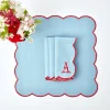 Online Mrs. Alice Blue With Red Scallop Napkins (Set Of 4)