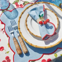 Online Mrs. Alice Blue With Red Scallop Napkins (Set Of 4)
