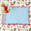 Online Mrs. Alice Blue With Red Scallop Placemat (Set Of 4)