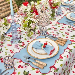 Online Mrs. Alice Blue With Red Scallop Placemat (Set Of 4)