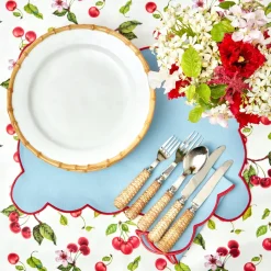 Online Mrs. Alice Blue With Red Scallop Placemat (Set Of 4)