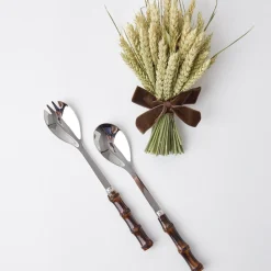 Hot Mrs. Alice Burnt Bamboo Salad Servers