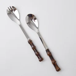 Hot Mrs. Alice Burnt Bamboo Salad Servers