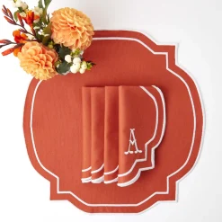 Outlet Mrs. Alice Burnt Orange Placemats (Set Of 4)