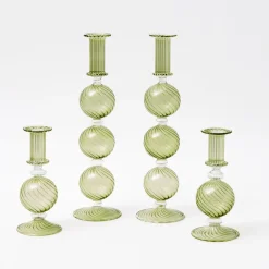 Outlet Mrs. Alice Camille Olive Candle Holder Set
