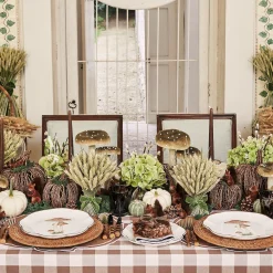 New Mrs. Alice Chocolate Gingham Tablecloth