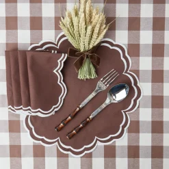 New Mrs. Alice Chocolate Gingham Tablecloth