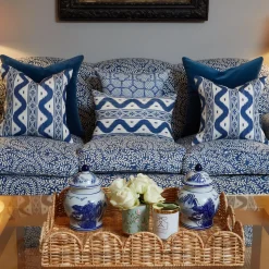 Discount Mrs. Alice Cobalt Blue Ikat Stripe Fabric