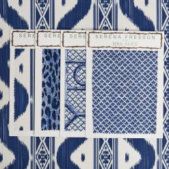 Discount Mrs. Alice Cobalt Blue Ikat Stripe Fabric