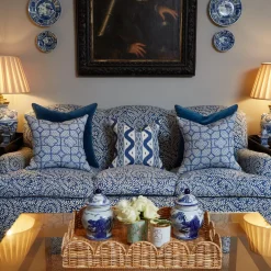 Discount Mrs. Alice Cobalt Blue Ikat Stripe Fabric