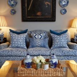 Discount Mrs. Alice Cobalt Blue Leopard Fabric