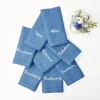 Best Mrs. Alice Compliment Blue Linen Napkins (Set Of 8)