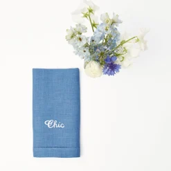 Best Mrs. Alice Compliment Blue Linen Napkins (Set Of 8)