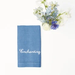 Best Mrs. Alice Compliment Blue Linen Napkins (Set Of 8)