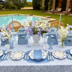 Best Mrs. Alice Compliment Blue Linen Napkins (Set Of 8)
