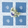 Discount Mrs. Alice Coral Blue Linen Cocktail Napkins (Set Of 4)