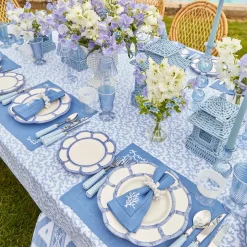 Discount Mrs. Alice Coral Blue Linen Placemats (Set Of 4)