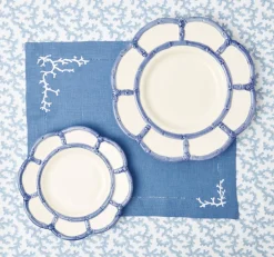 Discount Mrs. Alice Coral Blue Linen Placemats (Set Of 4)