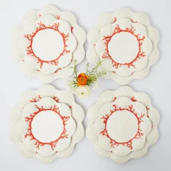 Outlet Mrs. Alice Coral Dinner & Starter Plates (Set Of 8)