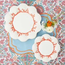 Mrs. Alice Coral Dinner & Starter Plates (Set Of 8)