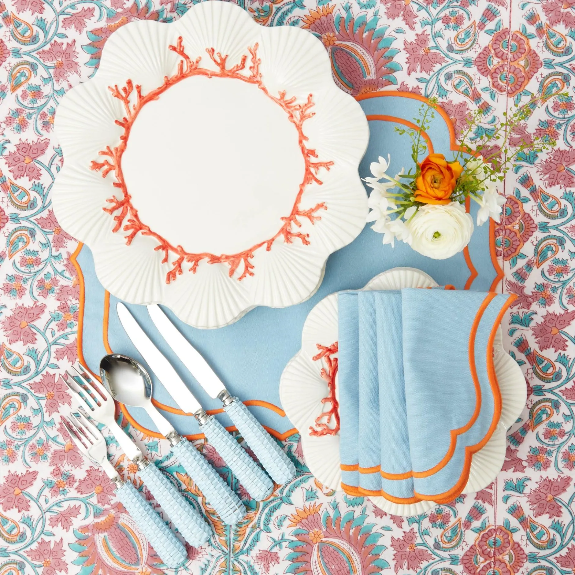 Discount Mrs. Alice Coral Dinner Plates (Set Of 4)