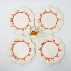 Hot Mrs. Alice Coral Dinner Plates (Set Of 4)