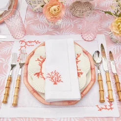 Sale Mrs. Alice Coral Linen Napkins (Set Of 4)