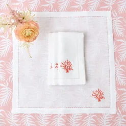 Sale Mrs. Alice Coral Linen Napkins (Set Of 4)
