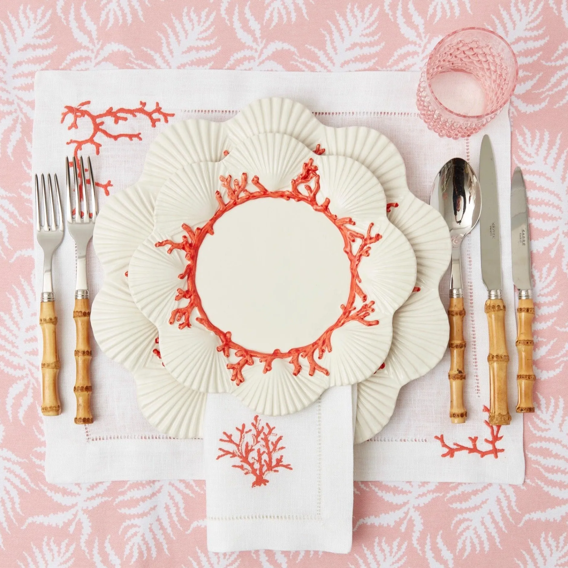 Sale Mrs. Alice Coral Linen Napkins (Set Of 4)