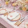 Clearance Mrs. Alice Coral Linen Placemats & Napkins (Set Of 4)