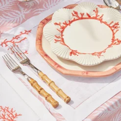 Mrs. Alice Coral Linen Placemats (Set Of 4)
