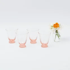 Online Mrs. Alice Coral Tulip Water Glass (Set Of 4)