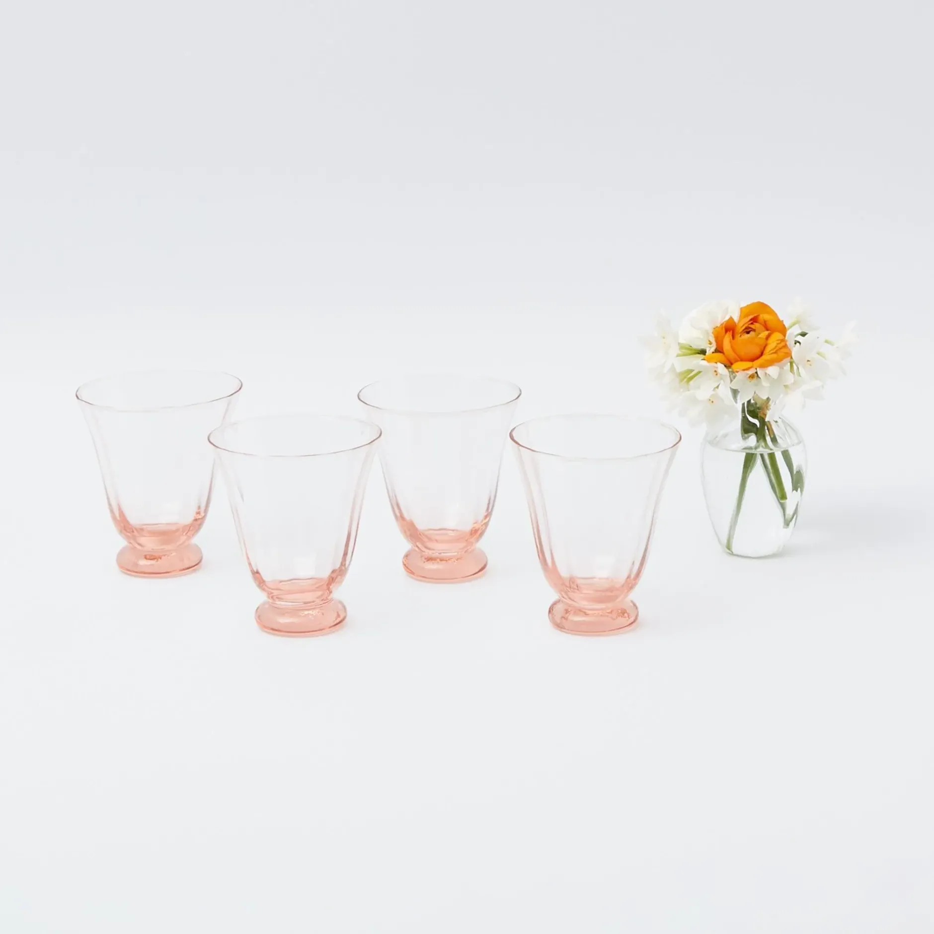 Online Mrs. Alice Coral Tulip Water Glass (Set Of 4)