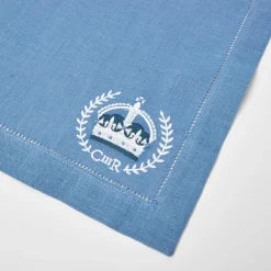 Clearance Mrs. Alice Coronation Blue Linen Napkins (Set Of 4)
