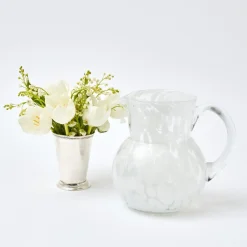 Clearance Mrs. Alice Dappled White Glasses & Jug Set